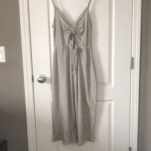 Striped white jumpsuit